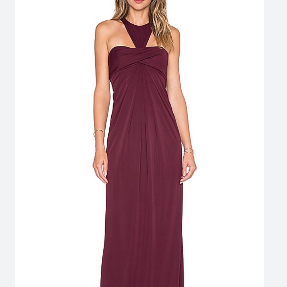 Jill Jill Stuart‎ Burgundy Halter Y Back Maxi Dress Size 4